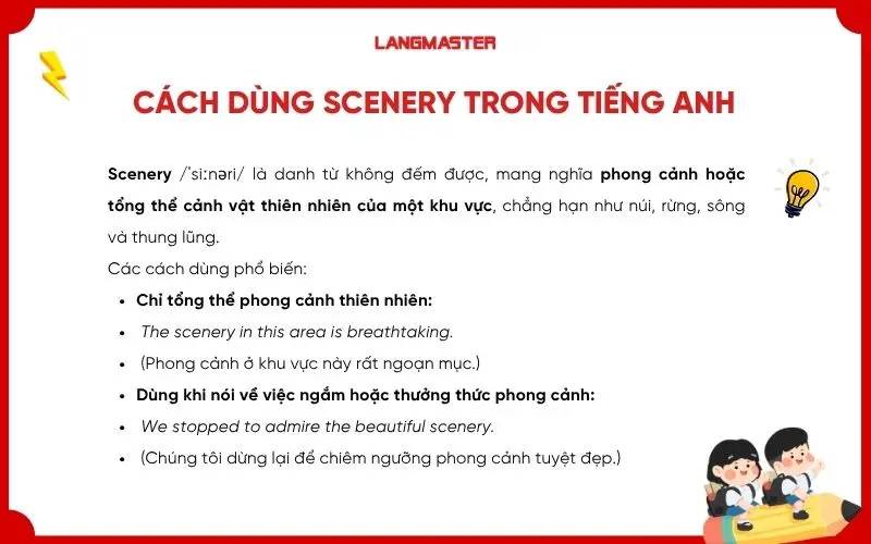 Cách dùng Scenery trong tiếng Anh 