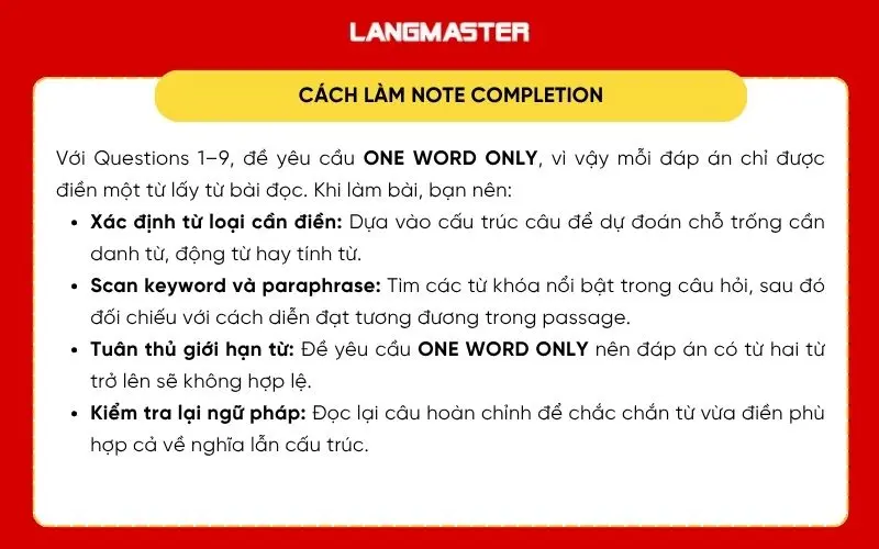 Cách làm Note Completion