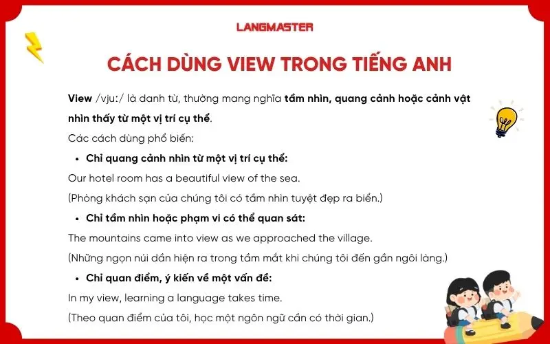 Cách dùng View trong tiếng Anh