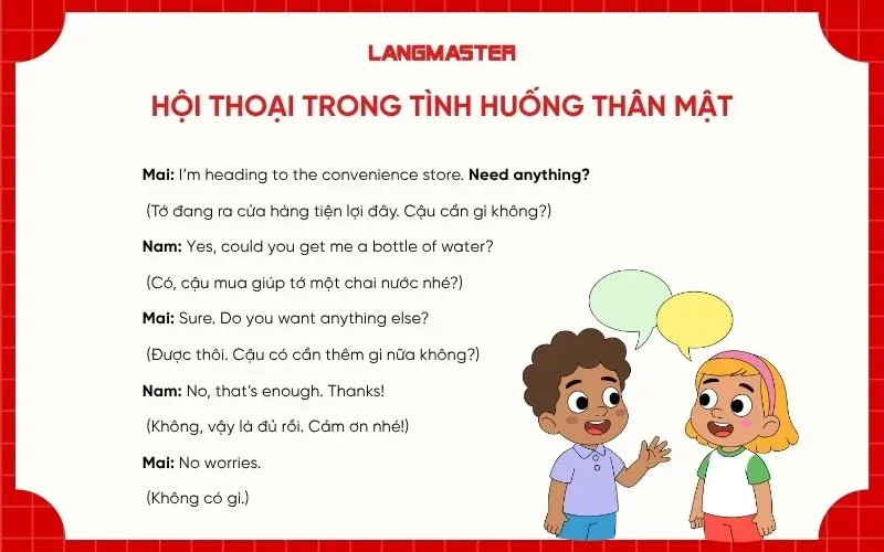Hội thoại trong tình huống thân mật