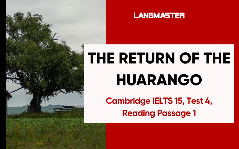 The return of the huarango - Giải đề IELTS Reading Cam 15, Test 4