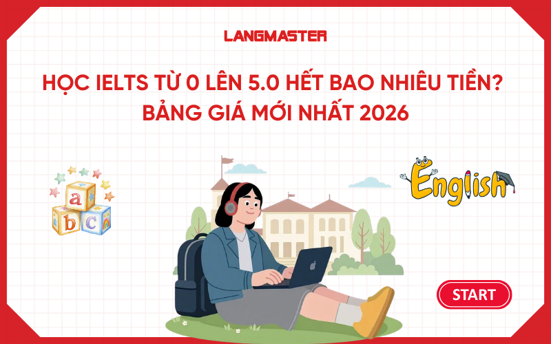 Học IELTS từ 0 lên 5.0 hết bao nhiêu tiền? Bảng giá mới nhất 2026