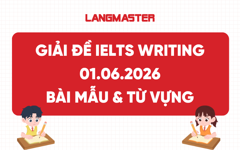 Đề thi IELTS Writing ngày 01.06.2026: Bài mẫu và từ vựng