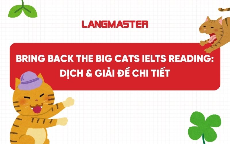 Bring Back the Big Cats IELTS Reading: Dịch đề & Giải đề chi tiết