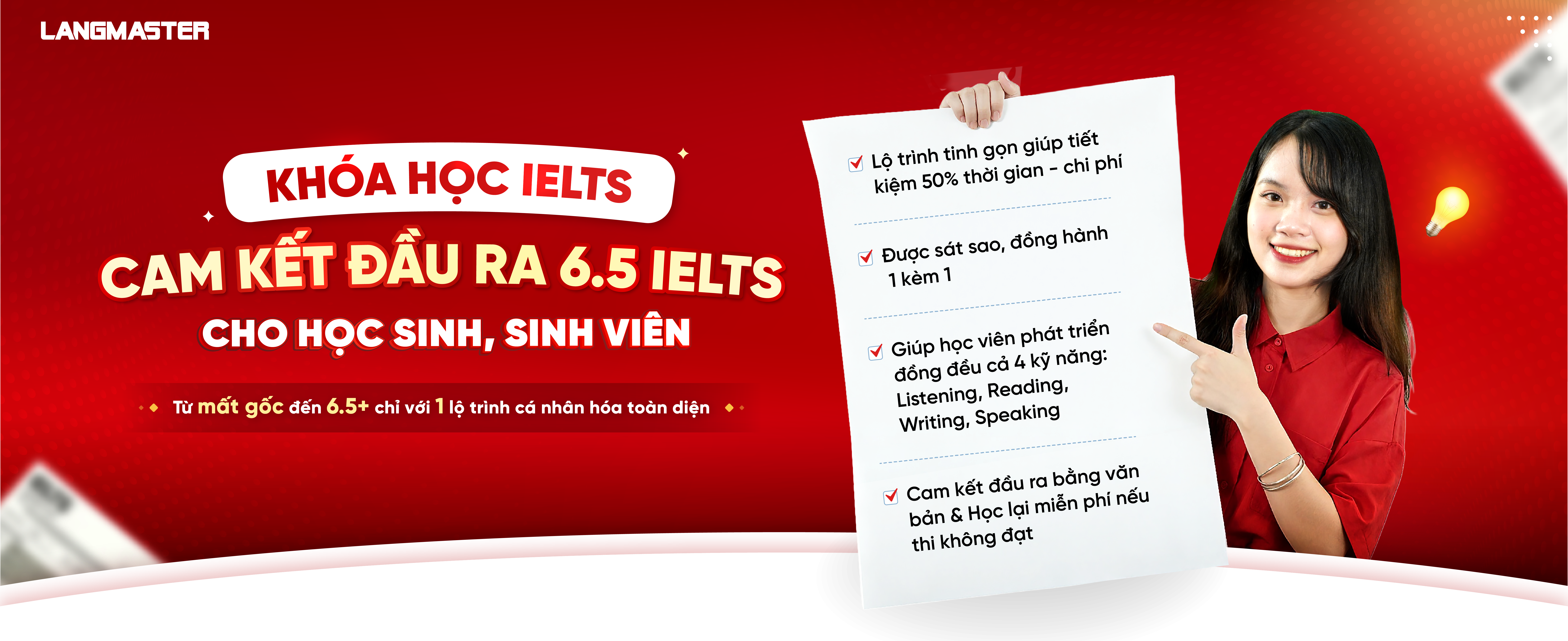 Khóa học IELTS cho học sinh sinh viên - Langmaster