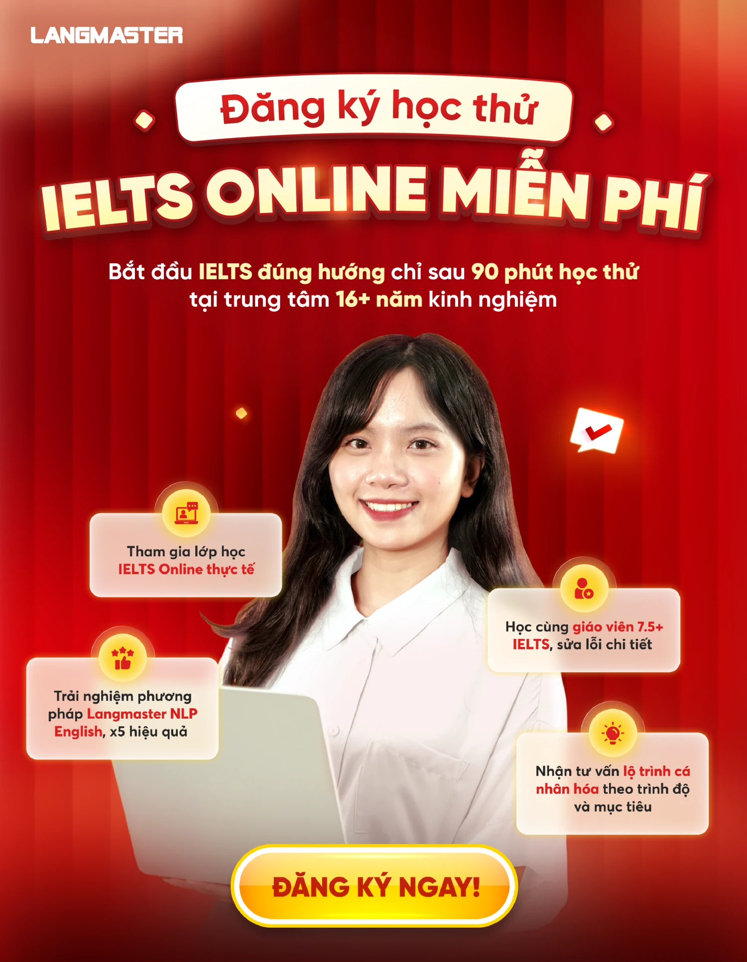 Đăng ký học thử IELTS Online miễn phí tại Langmaster