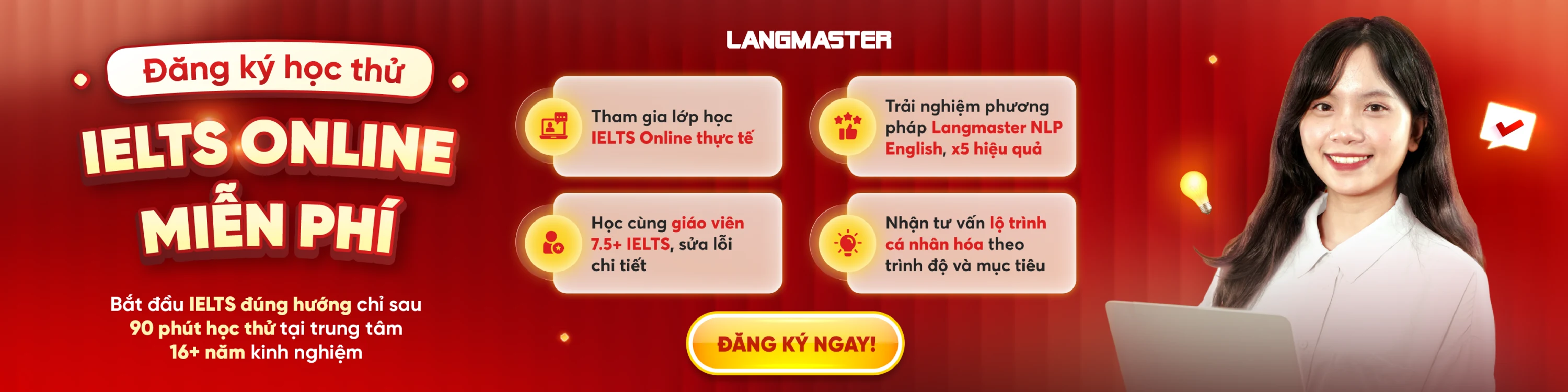Đăng ký học thử IELTS Online miễn phí tại Langmaster