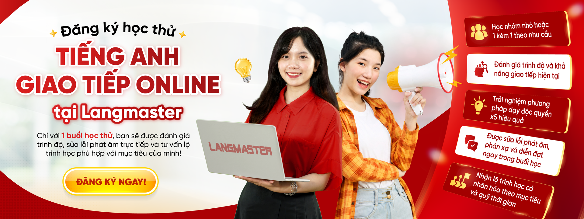 Đăng ký học thử tiếng Anh giao tiếp Online tại Langmaster